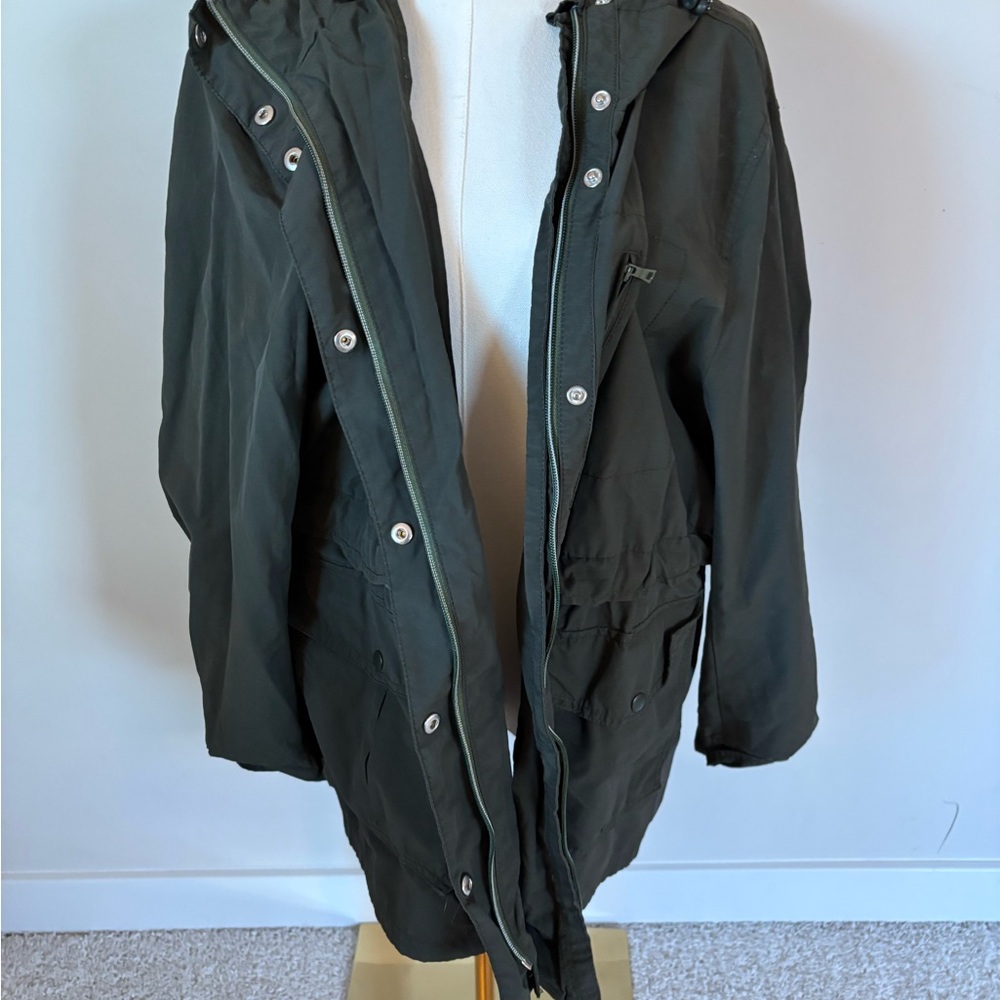 J. Crew Olive Oversized Hooded Jacket